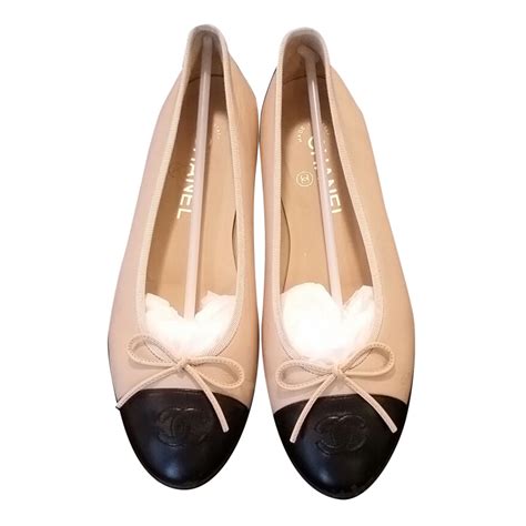 Chanel two tone ballet flats